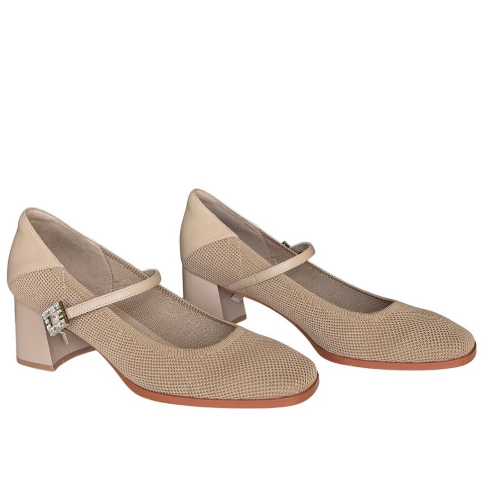 Cosy Island Tan Mary Jane Shoes With Rhinestone Buckle Size 10 NWT With Box. - Picture 5 of 7